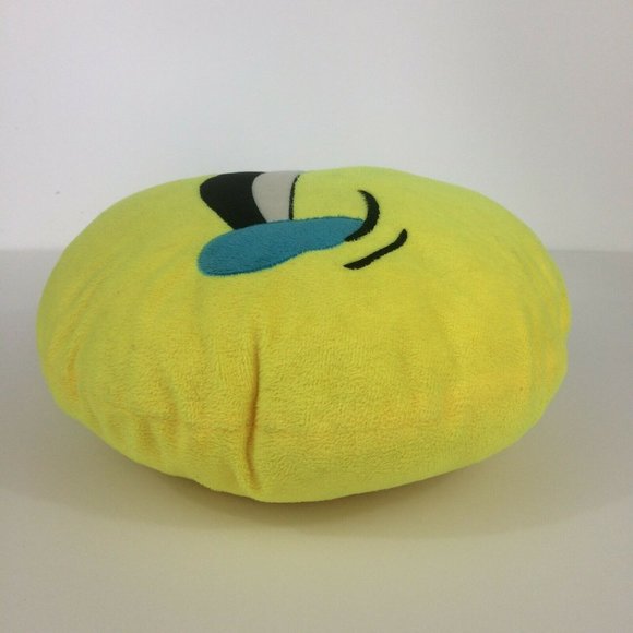Emoji Crying Laughing Plush 12" Pillow Yellow Round Soft Emoticon Stuffed Tears - Picture 4 of 8